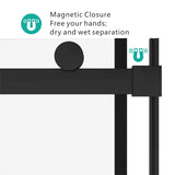 S-RM6076TB 56-60"W x 76"H Sliding Shower Door, Frameless Glass Shower Door with Matte Black W1865P189853