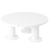 ON-TREND 39.4'' Easy Assembly Round Petal-Shaped Coffee Table, Cream Style Center Table with 3 N721P190396K