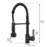 LED Commercial Kitchen Faucet with Pull Down Sprayer, Single Handle Single Lever Kitchen Sink Faucet W1932P171822