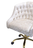 ZNTS Levian Vintage Cream Velvet & Gold Finish Office Chair B2726P266289