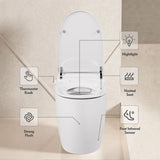 ZNTS Heated Seat Smart Toilet, One Piece Toilet, Automatic Flush Tank Less Toilet without Bidet, with 05790649