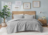 Full/Queen Embroidered Medallion Faux Fur Comforter Mini Set B03597085