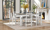 7-Piece Wooden Table Set Mutifunctional Extendable Table with 12