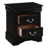 Black 2-Drawer Nightstand B062P189240