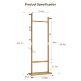 ZNTS Coat Racks solid wood hanger 23.6* 11*64.1in Solid environmental protection easy to assemble W2987P225474