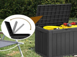 30 Gallon Outdoor Storage Box, Weatherproof Lockable Resin Deck Box for Patio Furniture, Pool 70798390