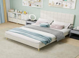 Modern Upholstered Bed Frame Premium Holland Velvet Fabric with Ergonomic Padding and Tufted W1935P362355