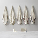 ZNTS Embroidered Cotton Jacquard 6 Piece Towel Set B03598766