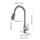 Single Handle High Arc Pull Out Kitchen Faucet,Single Level Stainless Steel Kitchen Sink Faucets TH9013NS-8