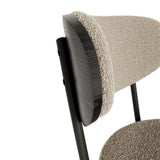 Boucle modern kitchen dining chair Bentwood covered with ash veneer Chair back, metal with black W210P147498