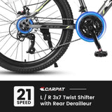 24 Inch Mountain Bike Boys Girls, Steel Frame, Shimano 21 Speed Mountain Bicycle with Daul Disc 71881206