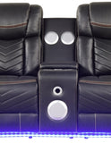 Challenger Modern Contemporary LED Power Recliner Loveseat with console, storage, stainless cup B009P294751