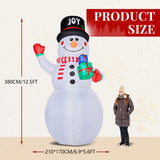 12FT Tall Lighted Christmas Inflatable Decoration, Inflatable Giant Snowman Holding Gift Boxes, 32797863