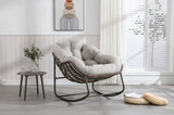 Outdoor Rattan Rocking Chair,Padded Cushion Rocker Recliner Chair Outdoor for Front Porch, Living W640105281