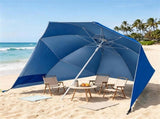 2-in-1 Portable Beach Umbrella with Side Panels UPF 50 Silver Coated Oxford Cloth, Wind Resistant 14909621