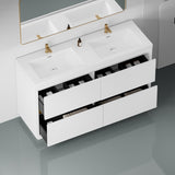 60" Freestanding Bathroom Vanity with Sink, Bathroom Storage Vanity Cabinet with Stone Resin W1573P211197