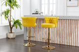 COOLMORE Swivel Bar Stools Set of 2 Adjustable Counter Height Chairs with Footrest for Kitchen, W1539103102