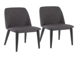 Tintori Contemporary Dining Chair in Charcoal Fabric - Set of 2 B202P223878