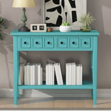 TREXM Rustic Console Table with Open Shelf, Rubber Wood Legs, Ideal for Entryways, Living Rooms, and N715P205077C