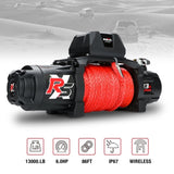 X-BULL 13000 LBS 12V Electric Winch XRS Speed with Wireless Remote and Synthetic Rope for UTVs/SUVs W121851252