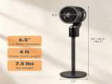 Black Portable Air Circulator Fan, 70&deg Horizontal Oscillation & 90&deg Tilt Fan with LED Touch 05523350