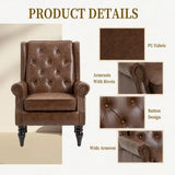 COOLMORE Wood Frame Armchair, Modern Accent Chair Lounge Chair with Sturdy Wood Legs for Living Room W395109980