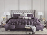 7-Piece King 100% Polyester Pieced Pleated Tufted Comforter Set B035P463175