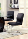 ZNTS Modern Elegance Black Color Leatherette 2pcs Dining Chairs Chrome Metal Legs Dining Room Side Chairs B011P178972