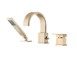 Waterfall Bathtub Faucet with Sprayer, 3-Hole Roman Filler with Hand Shower Deck Mount Waterfall W1224P206190