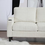 UNITED WE WIN Sofa for three, solid wood frame, Chenille fabric, side pocket, with two cup holders, W1568142735