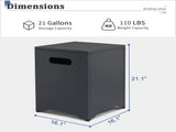 41*41*53.5cm Square Black Gas Storage Garden Iron Side Table 68938570