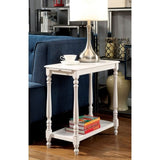Modern Transitional White 1pc Side Table/Nightstand Hidden Tray Open Shelf Sofa Side Table Turned B011P191542