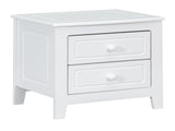 2-Drawer Nightstand for Bedroom, Mid Century Retro Bedside Table with Classic Design,White WF308187AAK