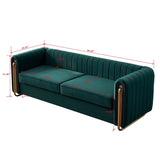 Contemporary Velvet Sofa Couch 84.25''W for Living Room, Green W57946169