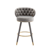 COOLMORE Counter Height Bar Stools Set 2 for Kitchen Counter Solid Wood Legs with a fixed height W1539111151
