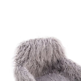 HengMing Modern Faux fur home office chair, fluffy chair for girls, makeup vanity Chair with Gold W21238272