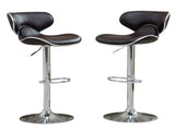 Masaccio Upholstery Airlift Adjustable Swivel Barstool with Chrome Base, Set of 2, Dark Brown T2574P164832