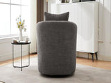 360&deg Swivel Chair, 38.2" Accent Chair Sofa, Upholstered Swivel Barrel Sofa Chair with a Throw N719P288552E