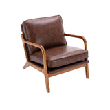 ZNTS COOLMORE Mid Century Modern Accent Chair, Comfy Fabric Living Room Chairs with Solid Wood Frame, W39551245