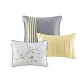 Embroidered 7 Piece Comforter Set Yellow King B03596981