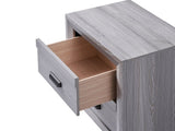 1pc Contemporary Nightstand End Table with Two Storage Drawers Gray Rustic Finish Bedroom Wooden B011P163877