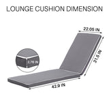 2PCS Set Outdoor Lounge Chair Cushion Replacement Patio Funiture Seat Cushion Chaise Lounge 07844239