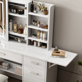Fashion Vanity Desk Mirror and Lights for Makeup open shelves and Chair, Vanity Mirror W509P173272