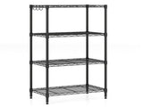 4-Tier Heavy-Duty Metal Wire Shelving, 600 lbs Total Load Capacity with Anti-Toppling Kits for 31552337