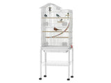 62" Rolling Metal Birdcage with Rolling Stand Castor Wheels, Large Parrot Cage with 3 Perches 38582389