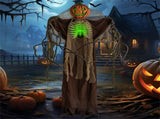 6ft Halloween Animatronic Ghost Pumpkin - Light-Up Design, Sound Touch Activated, Spooky Movements 37474877
