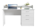 110*50*95cm Particleboard Paste Triamine Desktop Storage Layer Three Drawers Computer Desk White 37862423