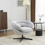 Modern Chenille Chair, 360&deg Swivel Club Chair/Accent Chair with Removable Cushion, Round N817P207777G