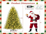 7ft Pre-Lit Christmas Tree - 400 Warm White LEDs, 1217 Branch Tips, Dual-Layer TPE/PVC Design, Green 75493725