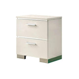 Contemporary 1pc Nightstand White Color High Gloss Lacquer Coating Chrome Handles and Feet Bedside B011P156646